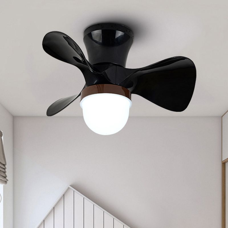 22 "breites Schlafzimmer -Anhänger Lüfter Licht zeitgenössische Halbmontagebeleuchtung mit Schüssel Acrylschatten, 3 Klingen