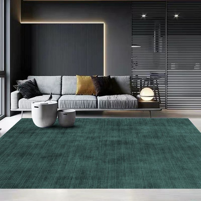 Dark Red Modern Rug Polyester Pure Color Rug Stain Resistant Rug for Living Room