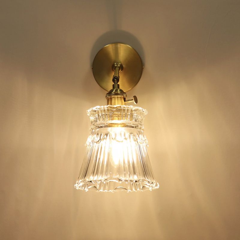 Golden Metallic Lighting Contemporary Glass Wall Light for Dining Room