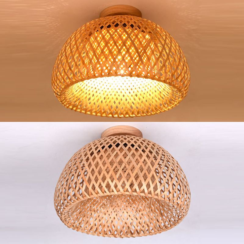 Bamboo Simple Semi Flush Mount Lighture 1 Light Semi Flush Mounting para salón y vestíbulo