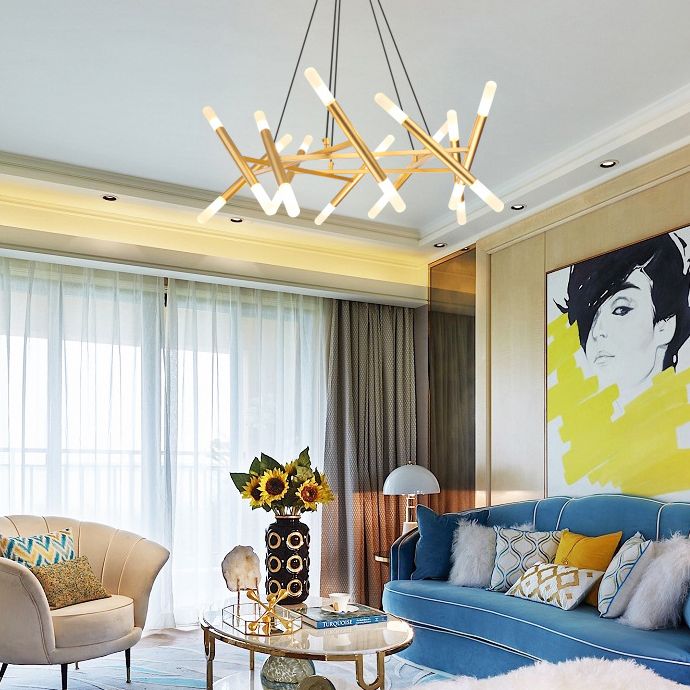 Postmoderne burst kroonluchter hanglamp acryl suspensie hanger licht voor woonkamer