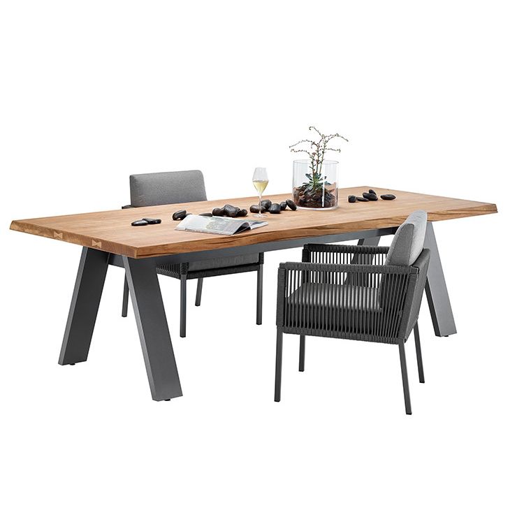 Boho Style 1/3/5/7 Pieces Dining Metal Set Wooden Dining Table Set for Outdoor