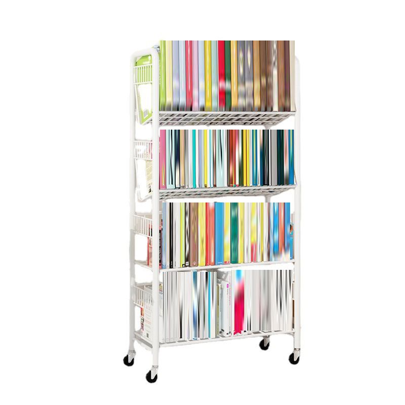 Contemporary Etagere Metal Book Shelf Vertical Shelves Included Shelf Bookcase for Home
