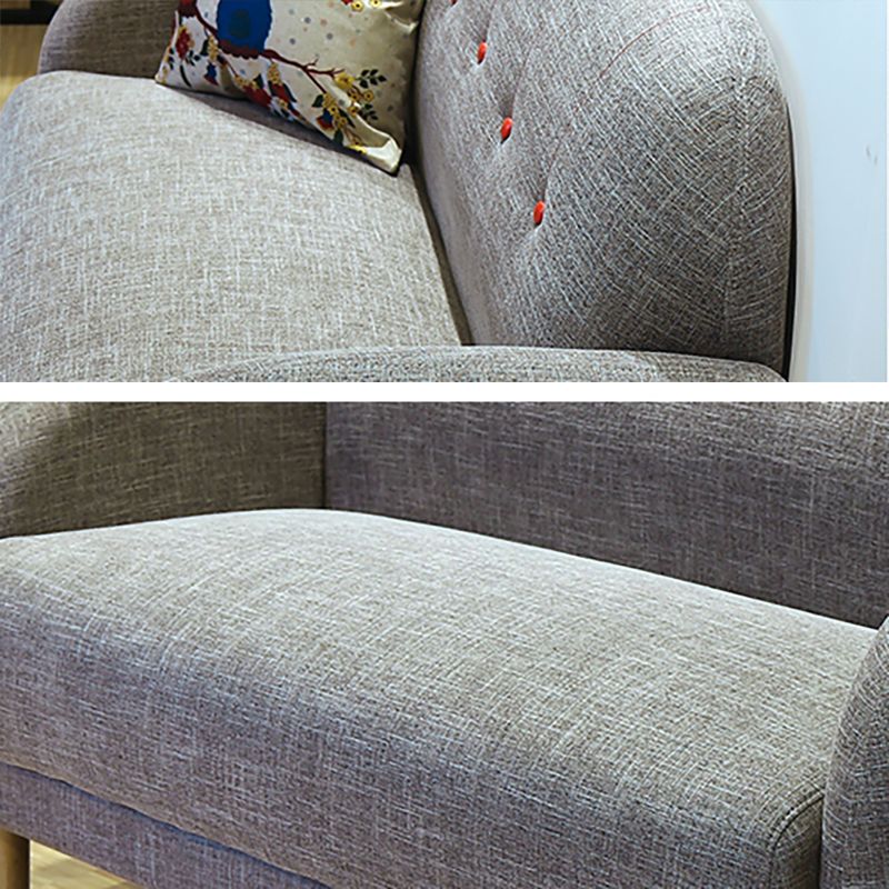 34.25"H Scandinavian Linen Square Arm Solid Color Tufted Loveseat Sofa for Apartment
