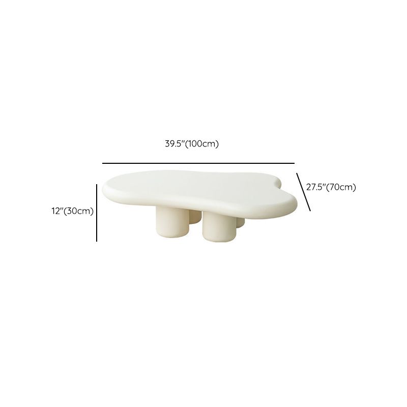 Modern 4 Legs Cocktail Table Wood Free Form Coffee Cocktail Table