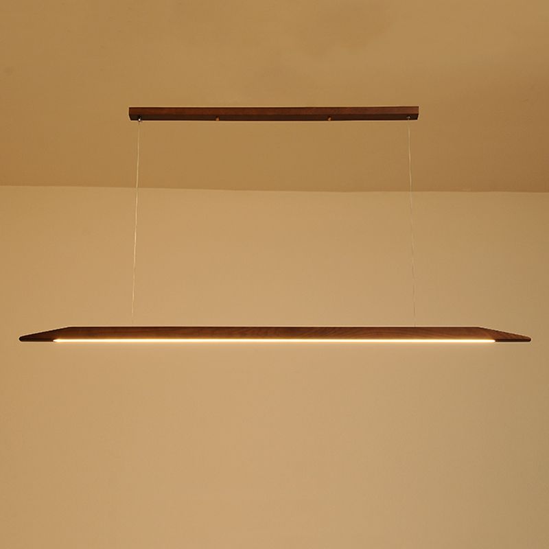 Wood Hanging Pendant Lights Minimalism Linear Hanging Lamps for Office