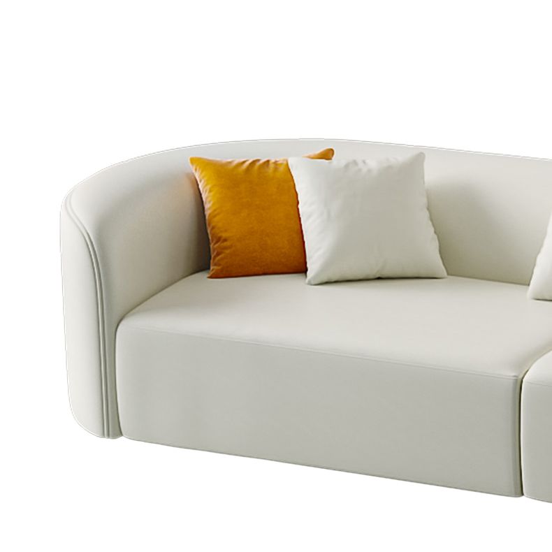 Contemporary Faux Leather Sectional Sofa with Tight Back in Solid Wood