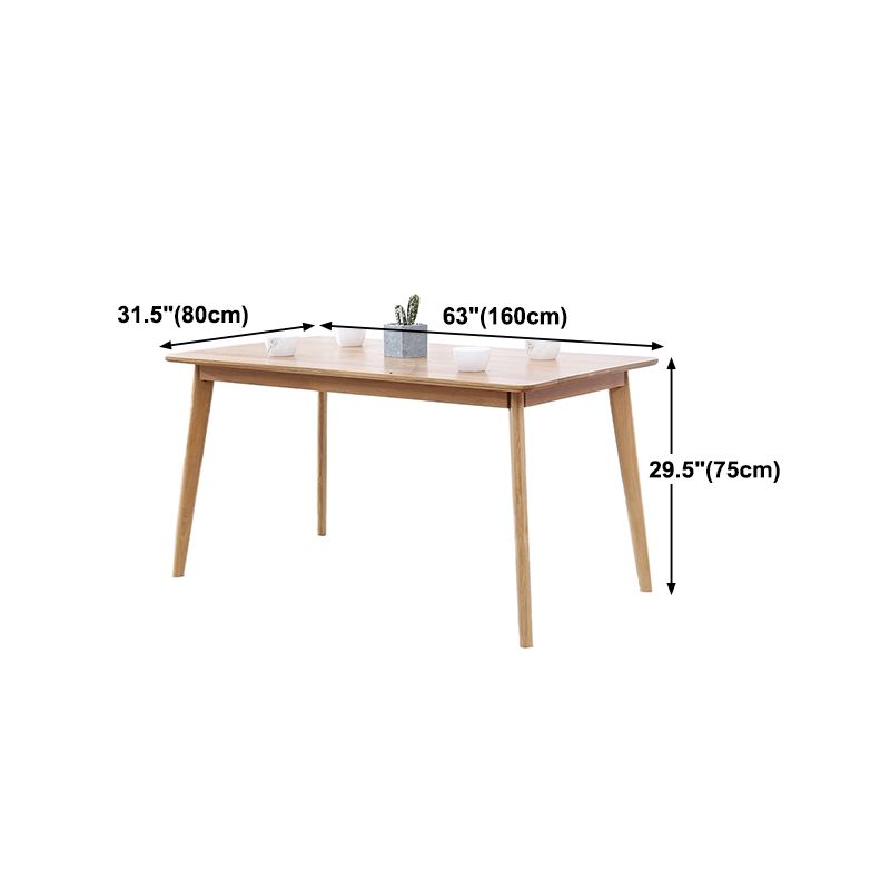 Modern Oak Wood Table for Restaurant Rectangle Dining Table with 4 Legs