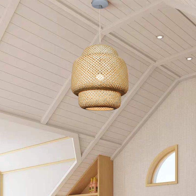 Nordic Weaving Pendant Lighting Bambus 1 Licht