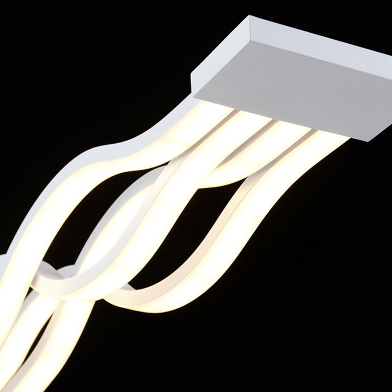 Wave Large Kitchen Pendant Lights Acrylic Modern Simplicity Island Chandelier Lights for Restaurant