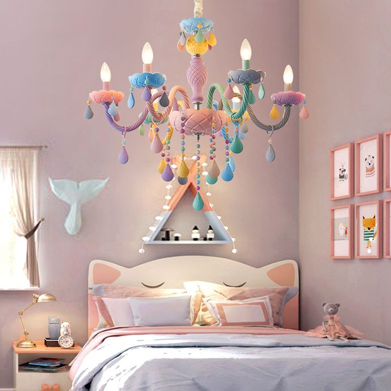 Lamaron lampade a candela del lampadario in metallo multicolore lampada sospesa per soggiorno
