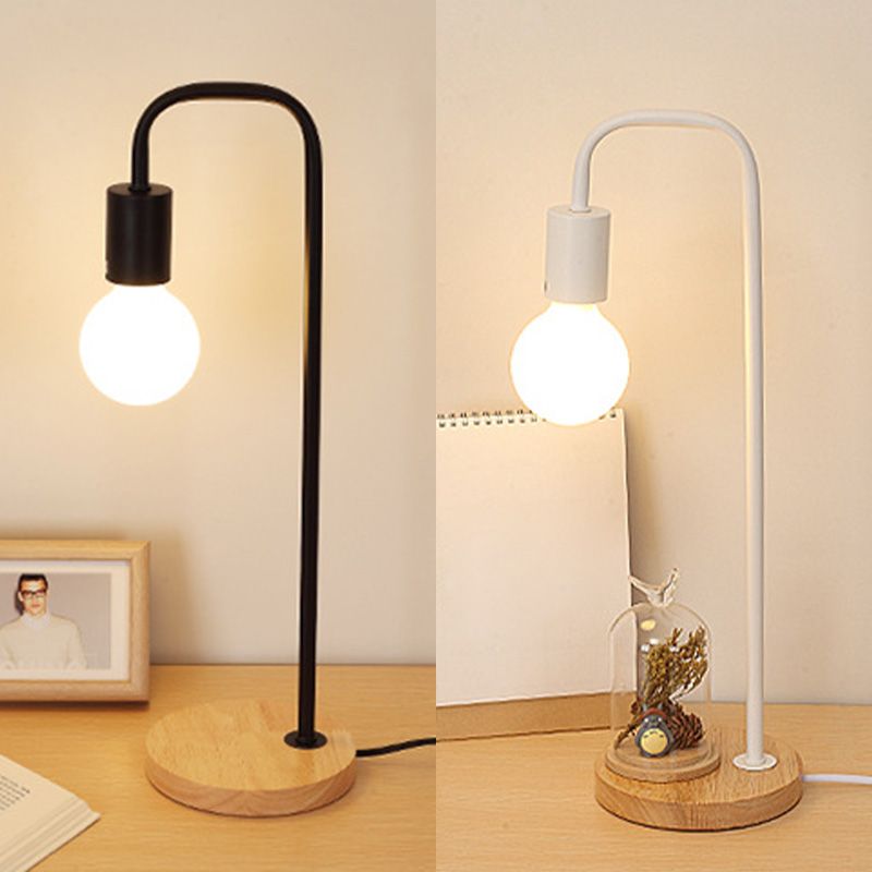 No Shade Design Table Light Simplicity Metal Single-Bulb Bedroom Night Stand Light