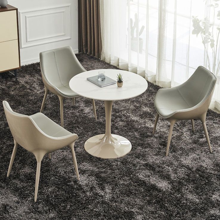 Faux Leather Dining Chair Parsons Chair in Matte Finish for Home