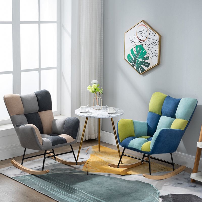 Modern Nursery Sofa Rocking Chair Indoor Rocking Chair with Ottoman