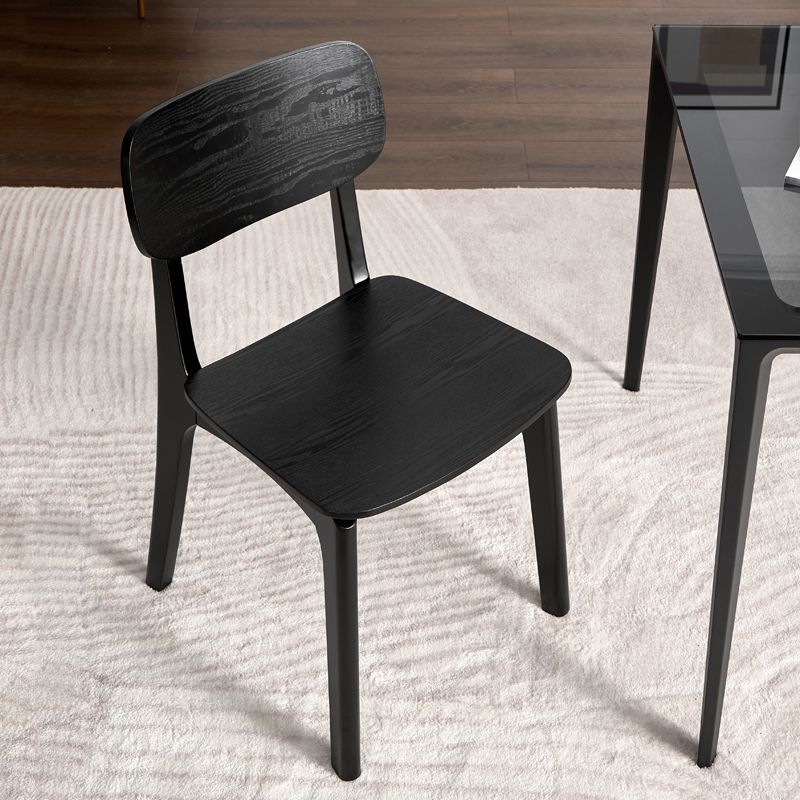 Chaise d'appoint de salle à manger de cuisine contemporaine, chaise d'appoint de salle à manger en bois massif à dossier ouvrant