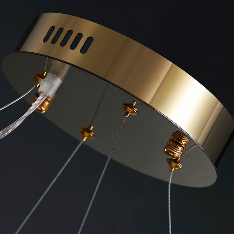 Modern Pendant Chandelier Orbicular Suspended Lighting Fixture Crystal