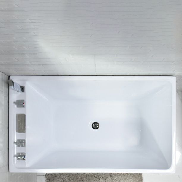 Modern Stand Alone White Bath Acrylic Rectangular Soaking Bathtub