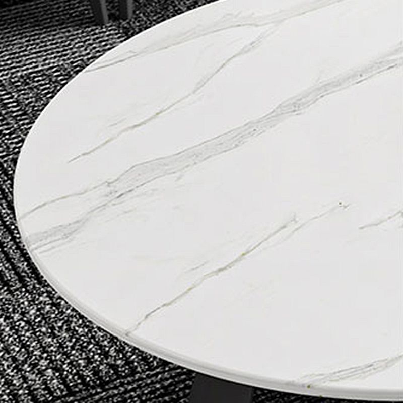 Modern Fixed Top Coffee Table Round Steel Abstract Cocktail Table