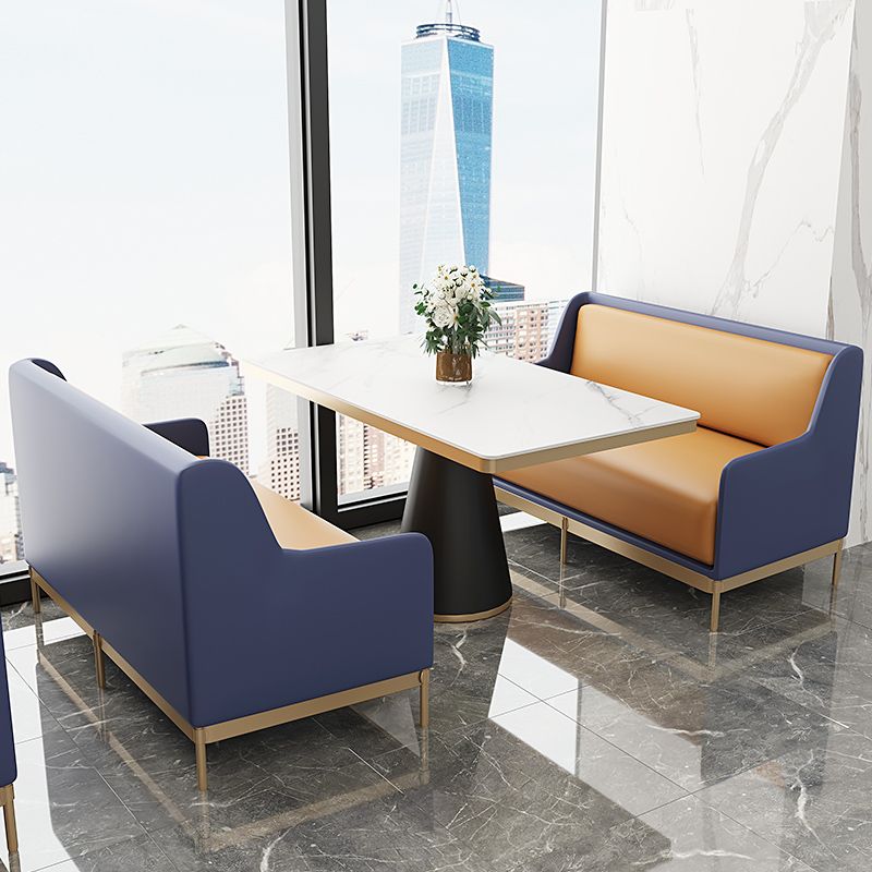 Sintered Stone Top Dining Table Traditional Luxury Dining Table with Metal Frame