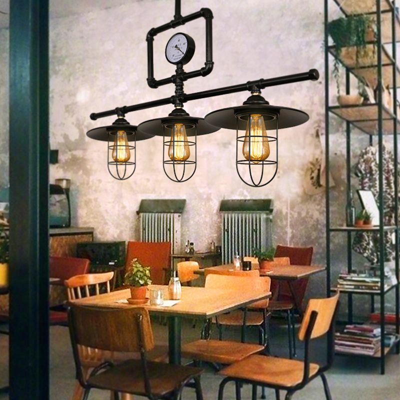 Linear Island Lighting Fixtures Industrial Metal Pendant Lighting for Restaurant