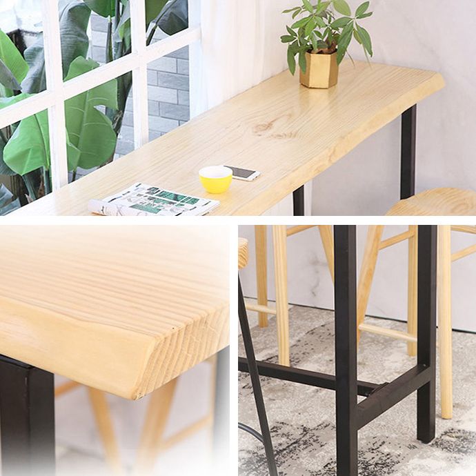 Industrial 1/2/9 Pieces Wooden Bar Table Set Rectangle Bar Table with High Stools