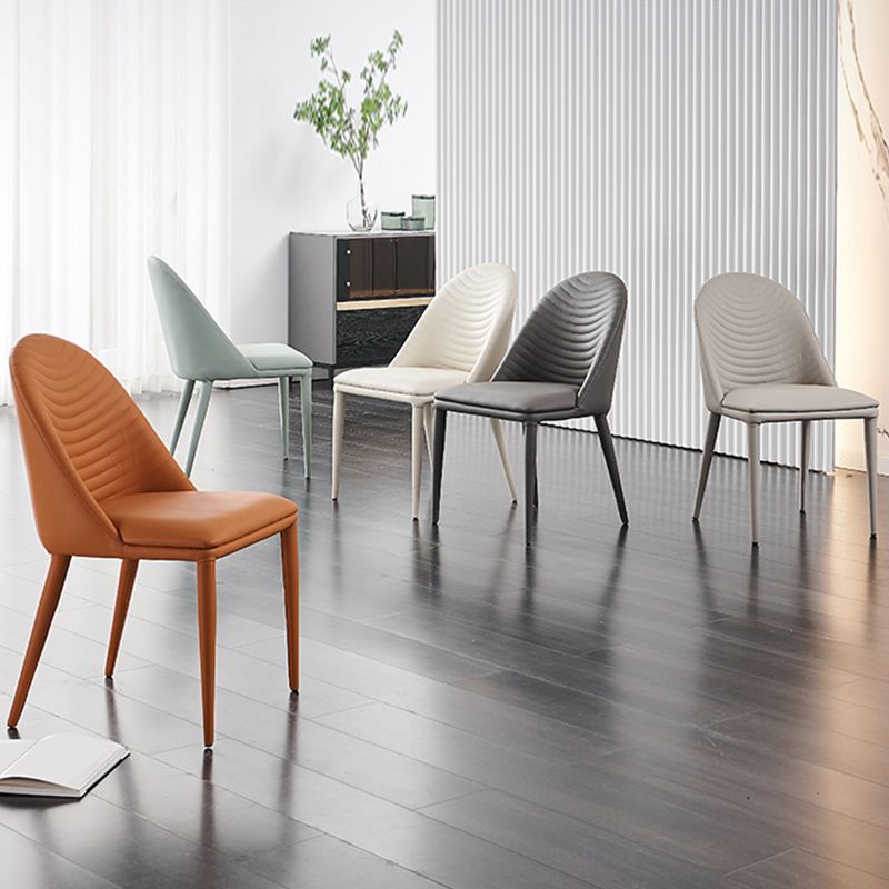 Faux Leather Dining Chair Parsons Upholstered Chair for Dining Room