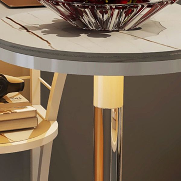 Glam Style 41.3"H Bar Table Faux Marble White Top Specialty Bistro Table