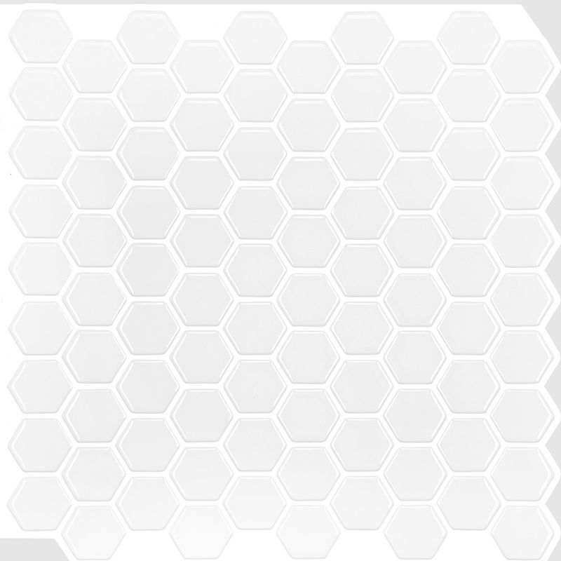 Polygon Metal Peel and Stick Backsplash Tile PVC Peel and Stick Tile for Kitchen