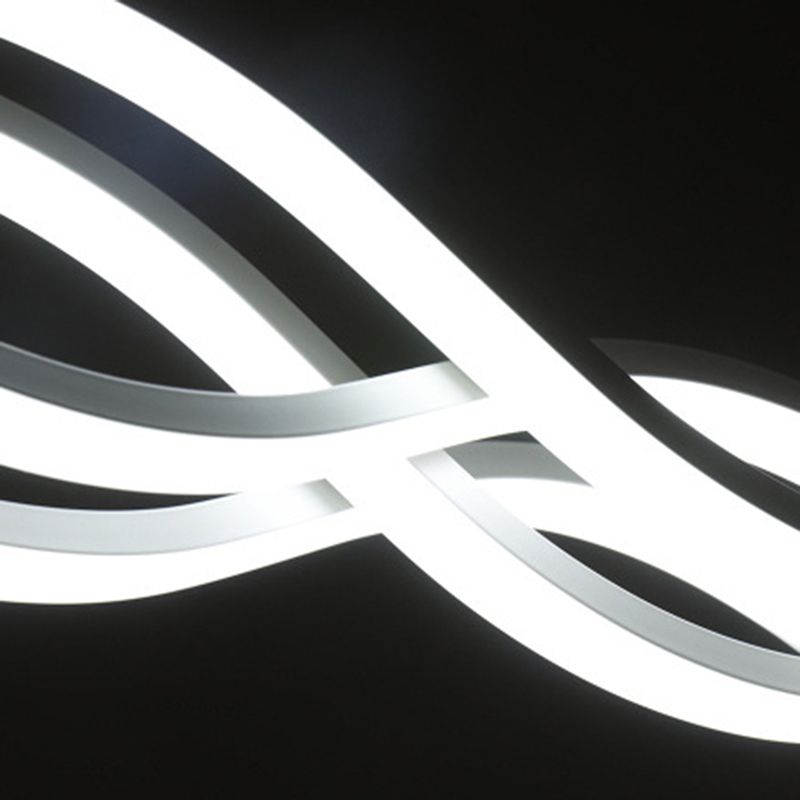 Modern Concise LED Island Light Lacquered Iron Linear Pendant Light with Acrylic Shade