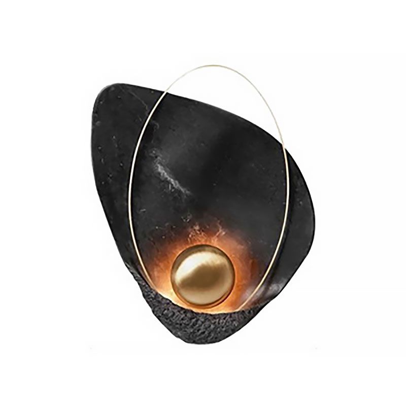Resin Shell Shaped Wall Lamp Single Head Modern Metal LED Wall Lighting in White/Black Light
