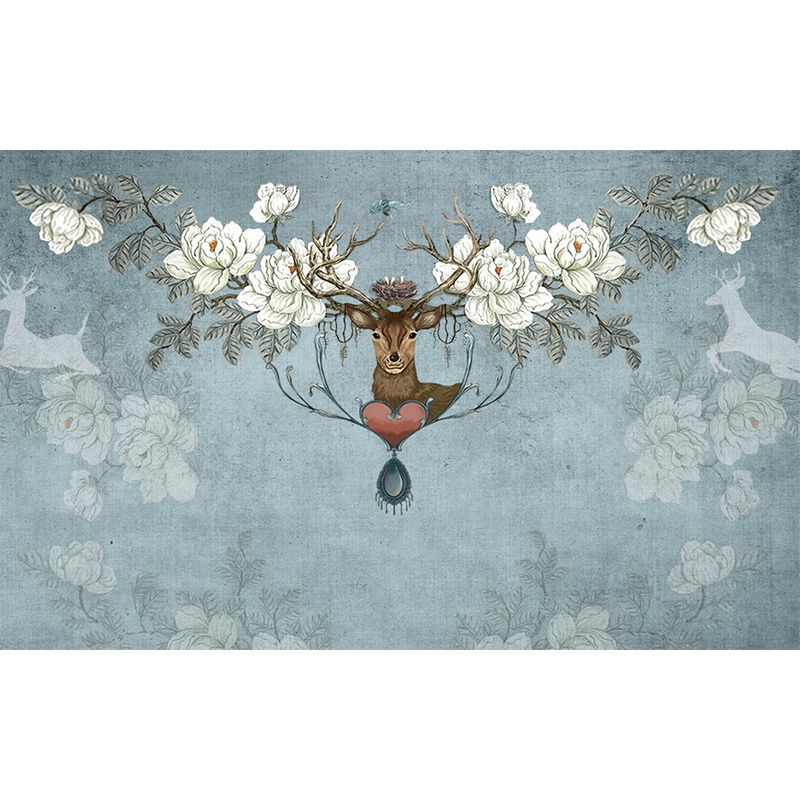 Stain Resistant Reindeer Mural Non-Woven Texture Modern Wall Decor for Girls Room