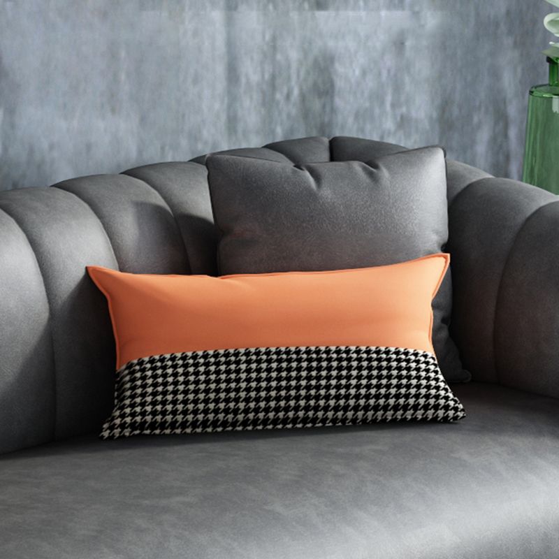 Contemporary 31.5" H Faux Leather Tuxedo Arm Sewn Pillow Back Sofa
