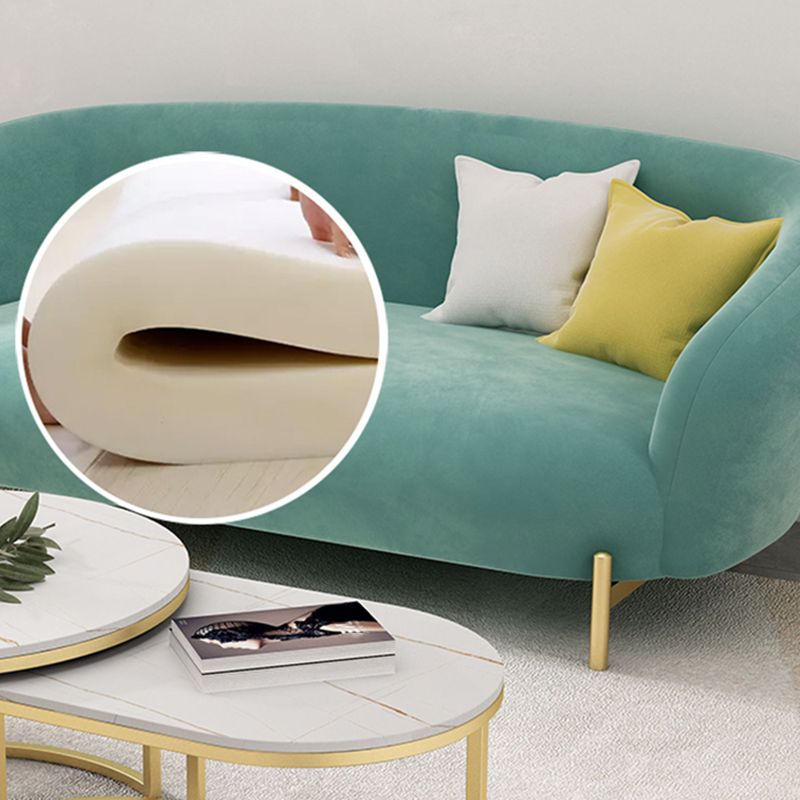 Contemporary Velvet Sofa Flared Arm Standard Sofa for Living Room