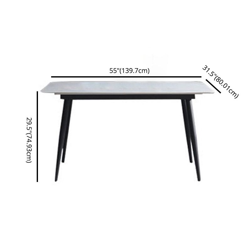 Table à manger en pierre de style glam avec une table de hauteur standard de forme rectangulaire pour usage domestique