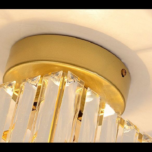Crystal Geometric Ceiling Mounted Fixture Contemporary Close To Ceiling Lighting Fixture