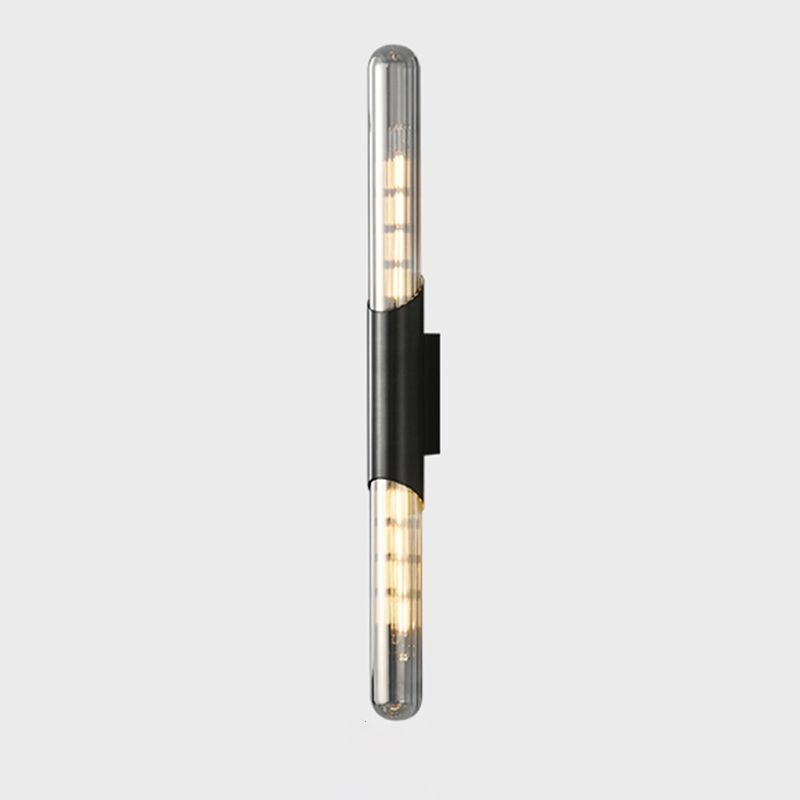 Glass Cylinder Shape Wall Lighting Modern Style Wall Light Sconce