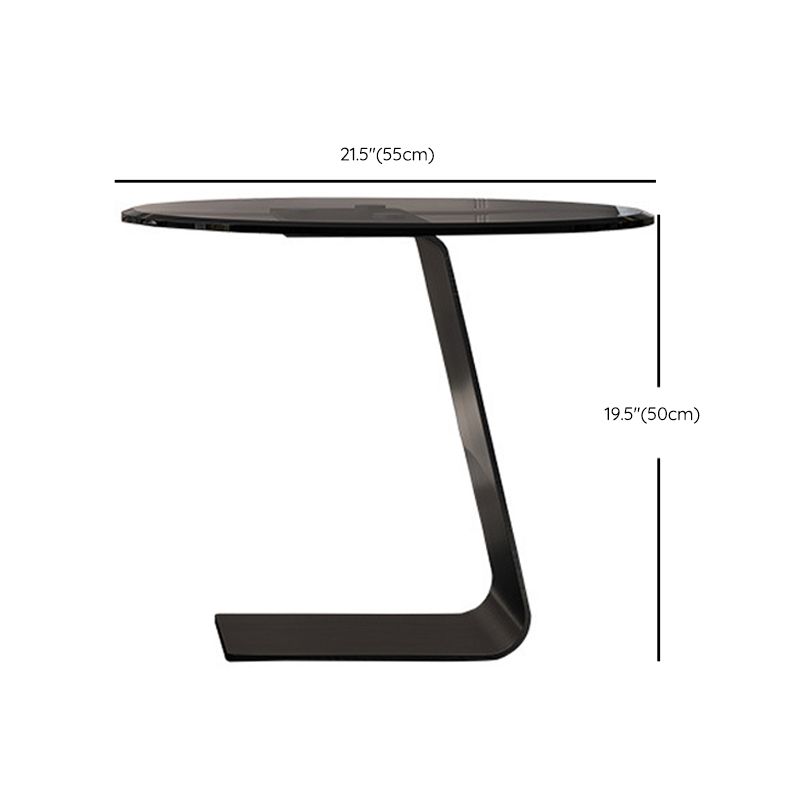 Glam Cocktail Table Drum Slate with Drawer Round Single Coffee Table