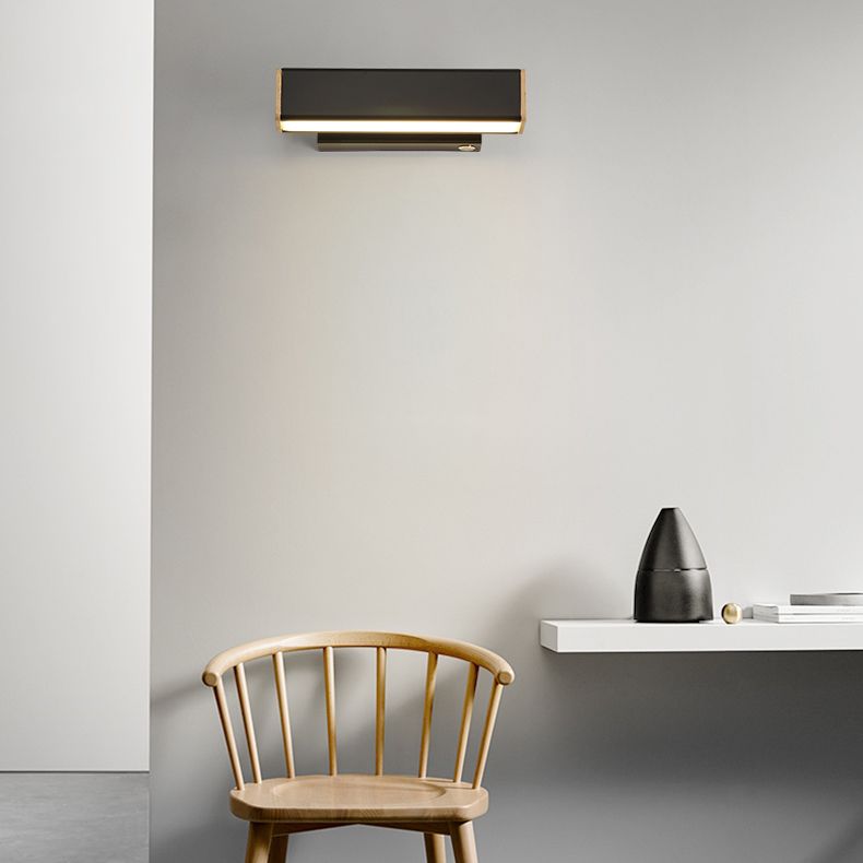 Iluminación de pared rectangular de metal simple de luz de estilo moderno lámpara montada en la pared