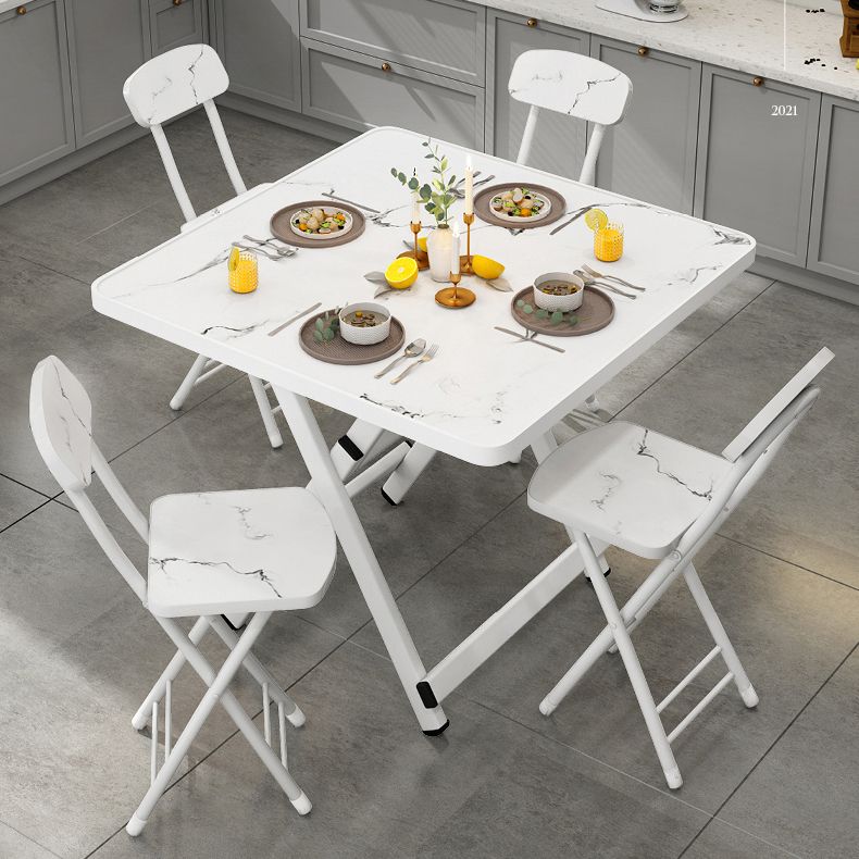 Foldable Solid Wood Dining Room Set of with Double Pedestal Base Dining Room Furniture for Home Use