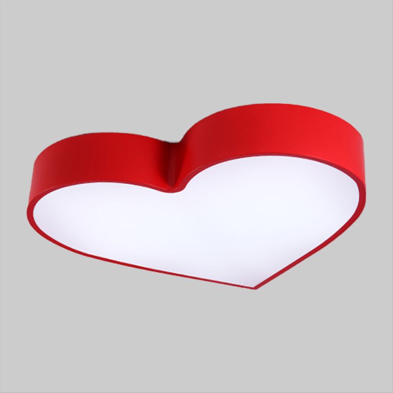 Plafonnier LED en forme de cœur aimant en acrylique, luminaire de plafond minimaliste en rouge/rose/bleu pour salon