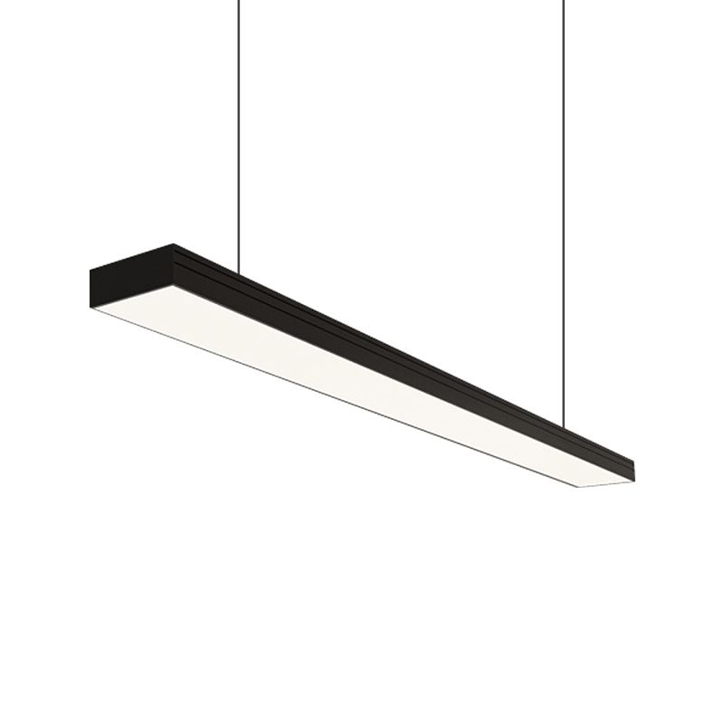 Schwarz Aluminium Island Leuchte Moderne 1-Licht-Büro-Hanglampe mit Plastikschatten