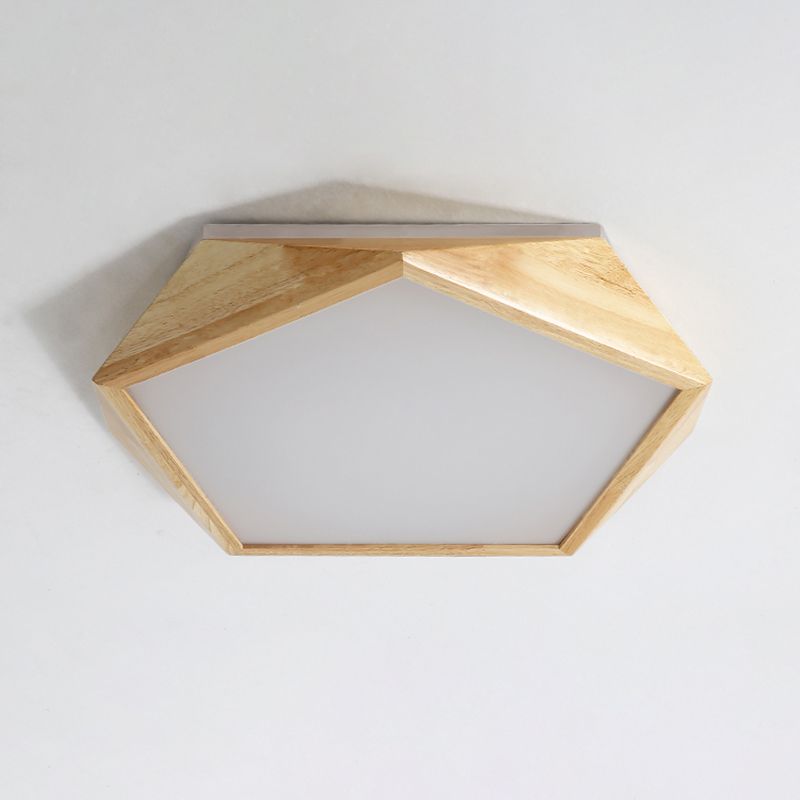 Wooden Flush Mount Ceiling Lighting Fixture Modern LED Ceiling Light for Bedroom