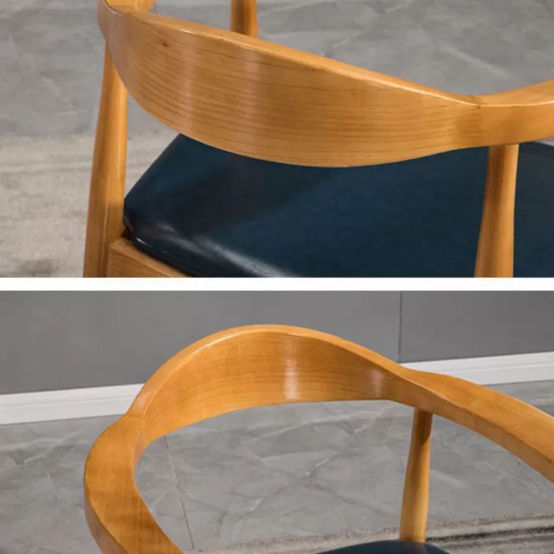 Modern Style Wood Dining Chair Stackable Open Back Dining Side Chair for Home