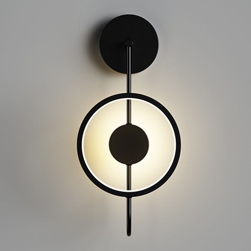 Round Shape Metal Wall Sconce Modern Style 1 Light Wall Mount Lighting