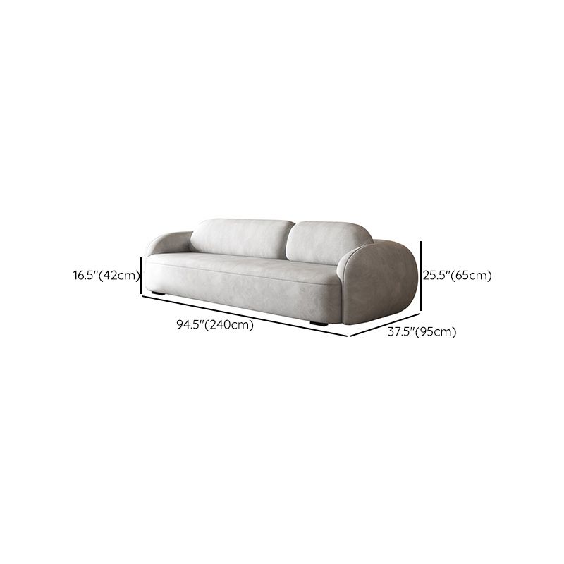 Contemporary Stationary Faux Leather Living Room Seating Tuxedo Arm Cushions Sofa