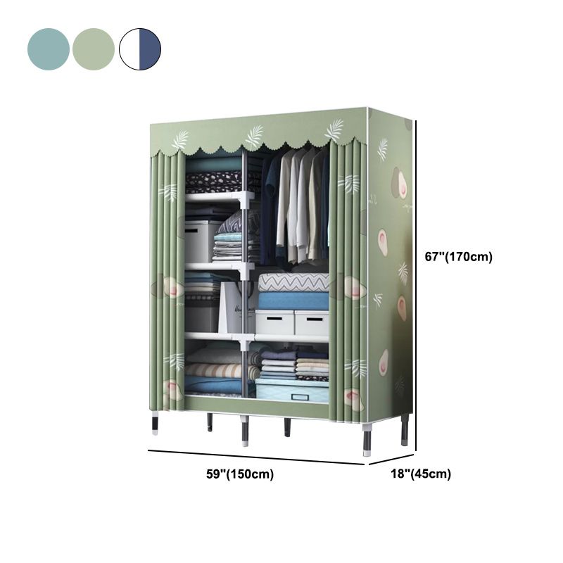 Contemporary Style Wardrobe Metal Bedroom Wardrobe Closet with Shelves