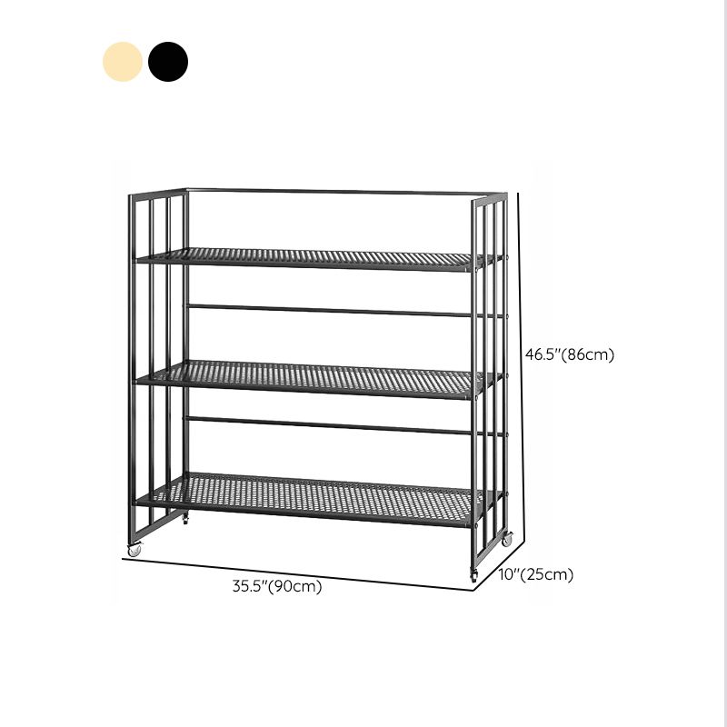 Glam Antique Finish Shelf Bookcase Metal Frame Bookshelf with Rectangular Shelves