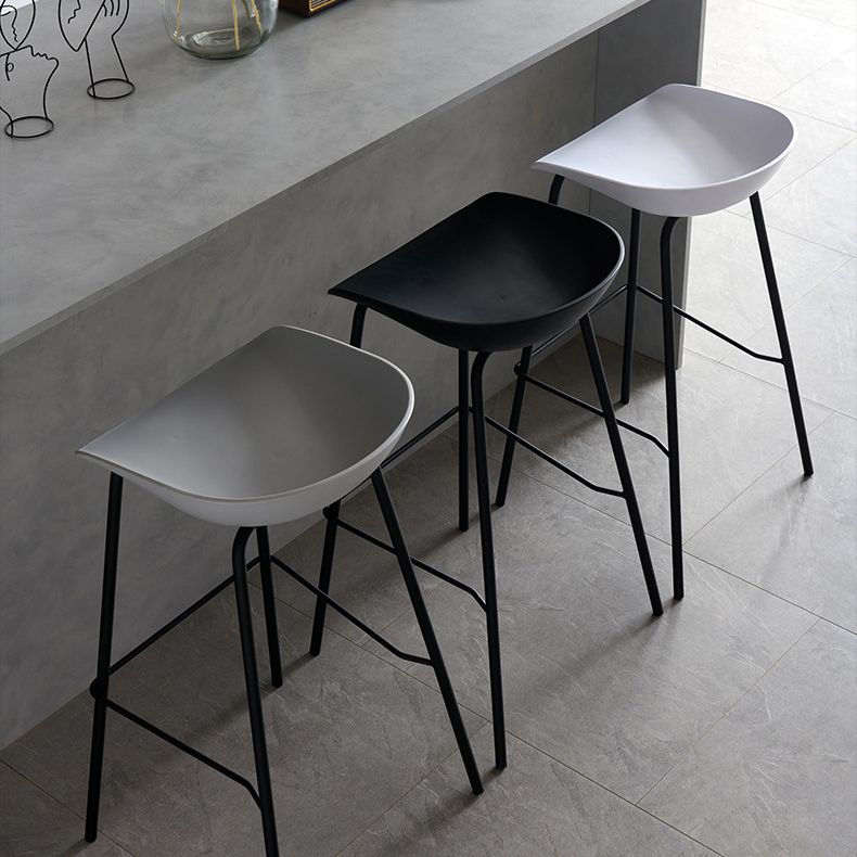 Industrial Metal Kitchen Dining Room Armless Stool Low Back Bar Stool