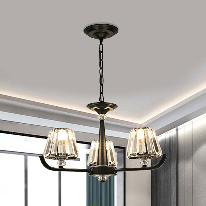 3/8 têtes Lumière de lustre avec cristal en cristal effilé