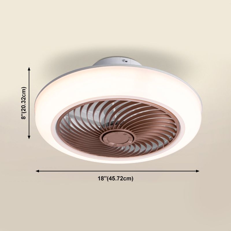 Ventola rotonda a filo leggero moderno moderno camera da letto acrilica a vento a led semifulto luce